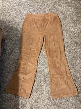 aerie Tan Wide-Leg Corduroy Pants
